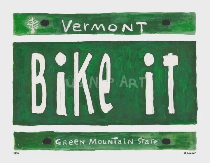 Dug Nap Print Vermont Plate Bike It