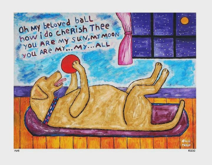 Dug Nap Print My Beloved Ball Yellow Lab