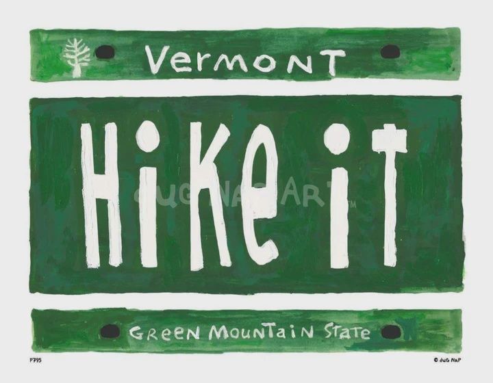 Dug Nap Print Vermont Plate Hike It