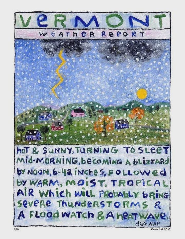 Dug Nap Print Vermont Weather