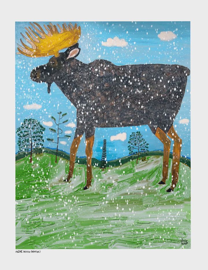 Dug Nap Print Snow Moose