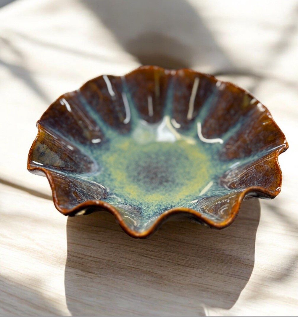 BMF Fluted Rim Bowl Brown/Blue