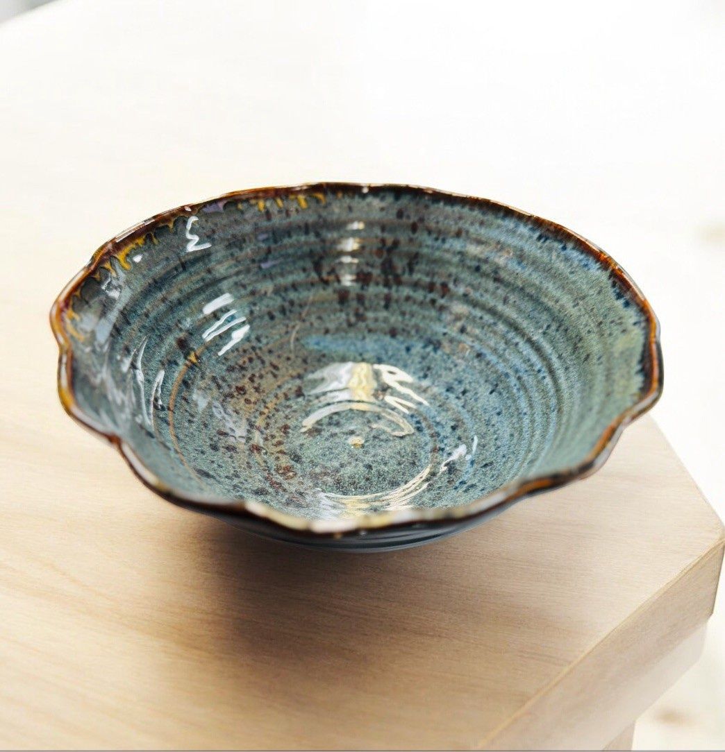 BMF Soft Fluted Bowl in Blue/Brown