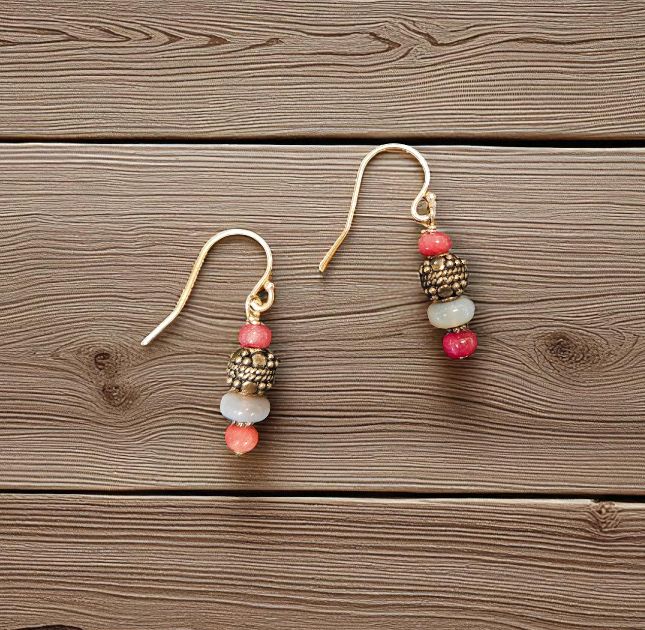 Rasmussen Earrings Burmese Rubies &amp; Australian Opals