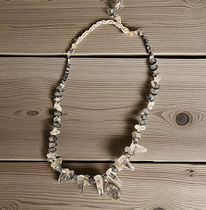 Rasmussen Necklace Black Moonstone, Quartz &amp; Agate
