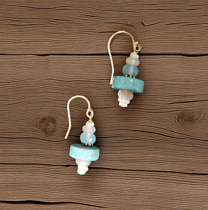 Rasmussen Earrings Opal and Chalcedony