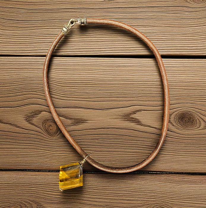 Rasmussen Necklace Faceted Tiger Iron Choker