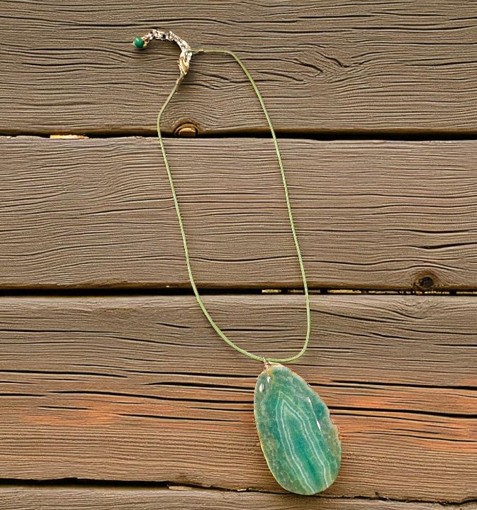 Rasmussen Necklace Green Fire Agate