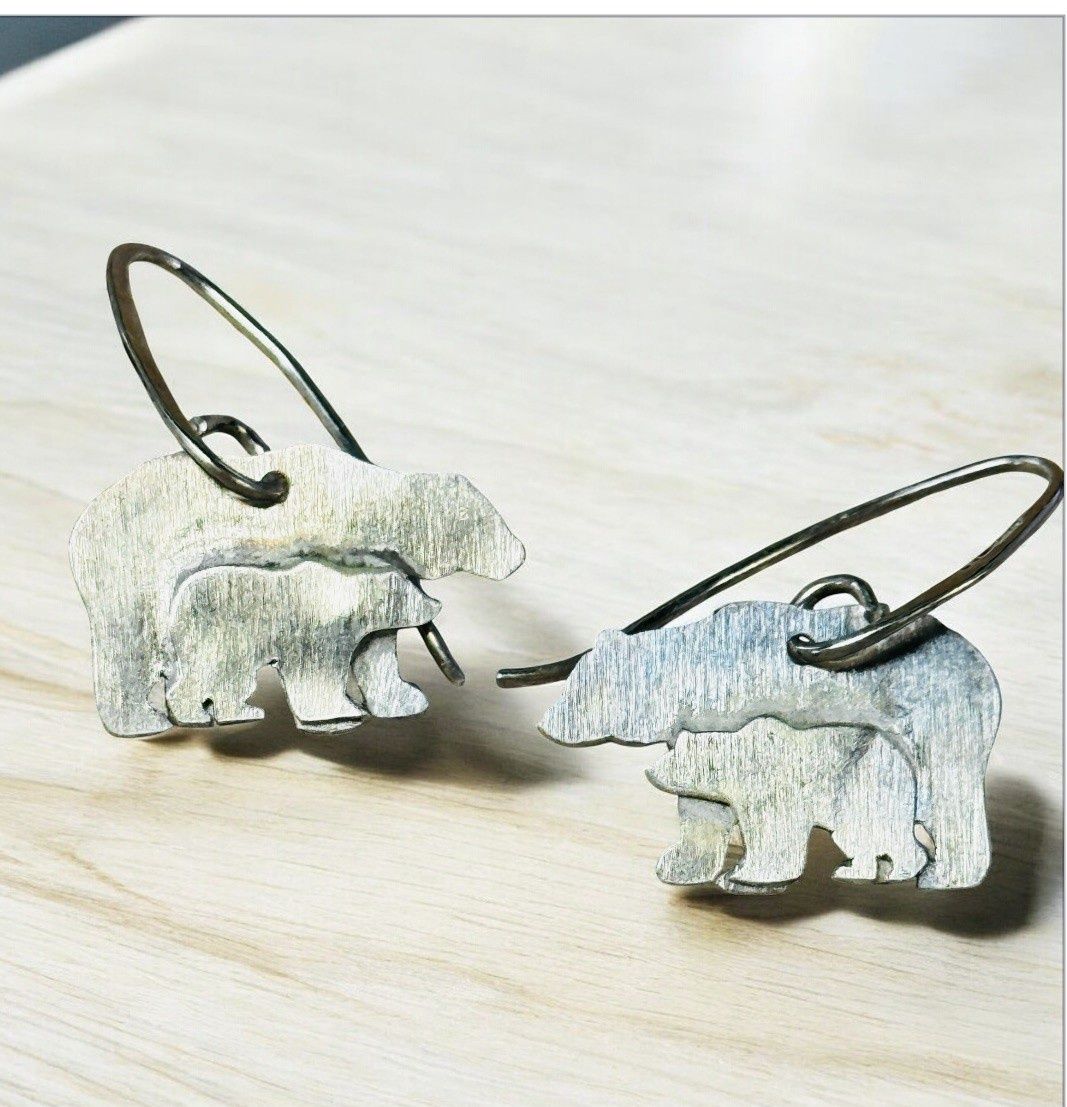Gonzales Earrings Mama Bear and Baby Cub
