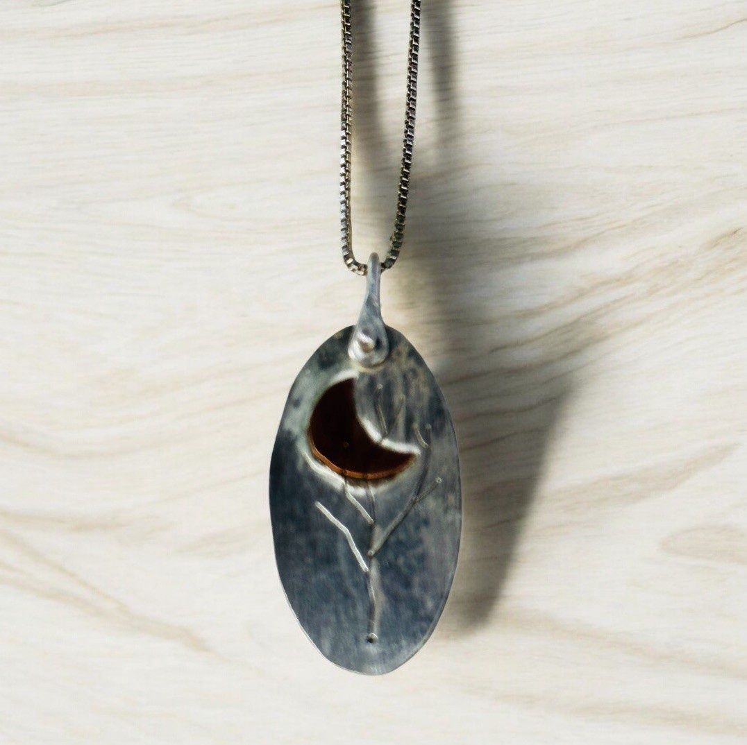 Gonzales Necklace Copper Moon With Tree