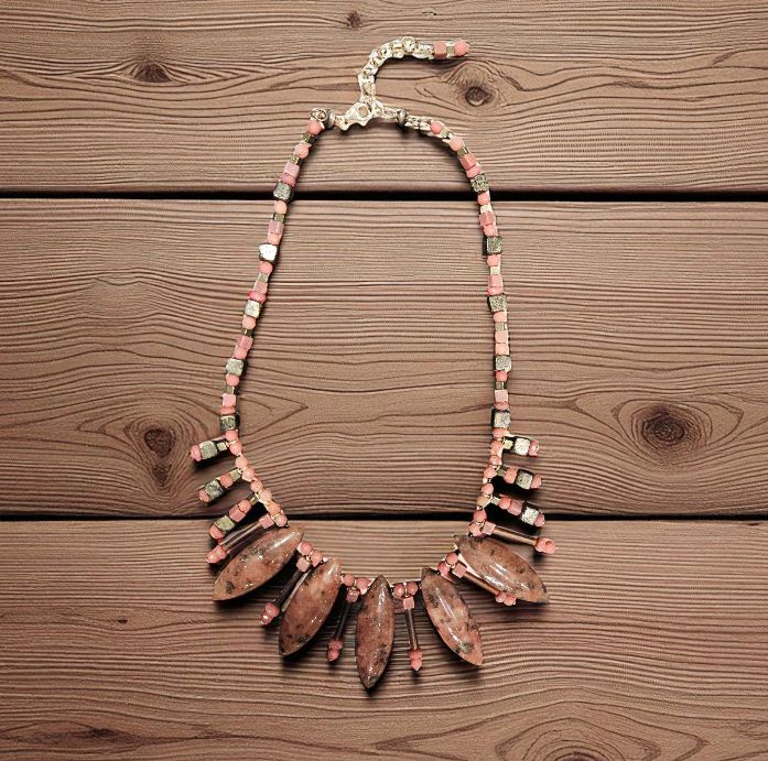 Rasmussen Necklace Rhodonite &amp; Pyrite