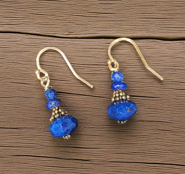 Rasmussen Earrings Faceted Lapis