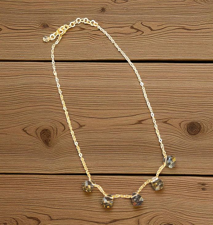 Robb Necklace Champagne Crystal Drops