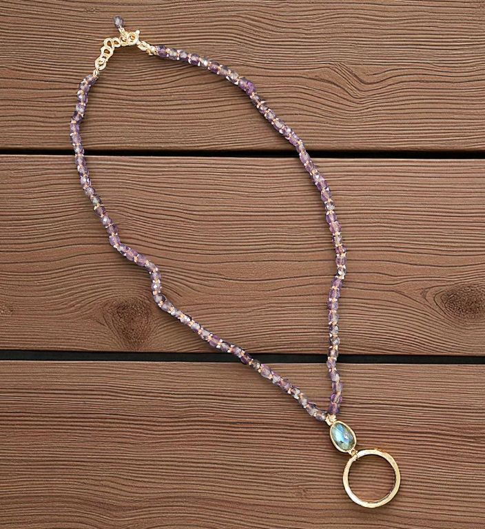 Robb Necklace Amethyst Cubes