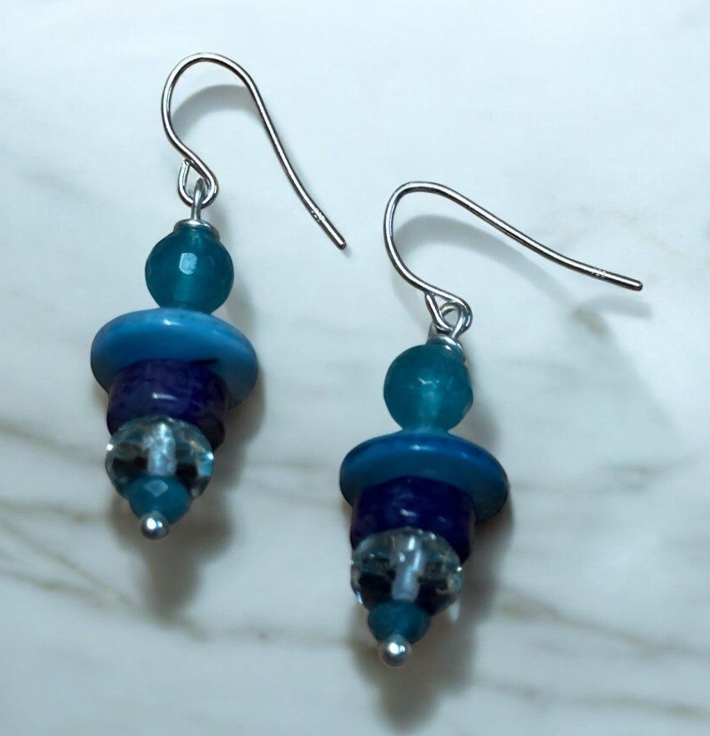Rasmussen Earrings Fsceted Blue Quartz