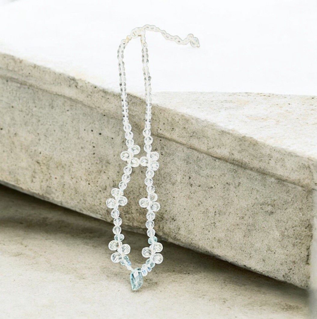 Rasmussen Necklace Blue Topaz and Clear Quartz