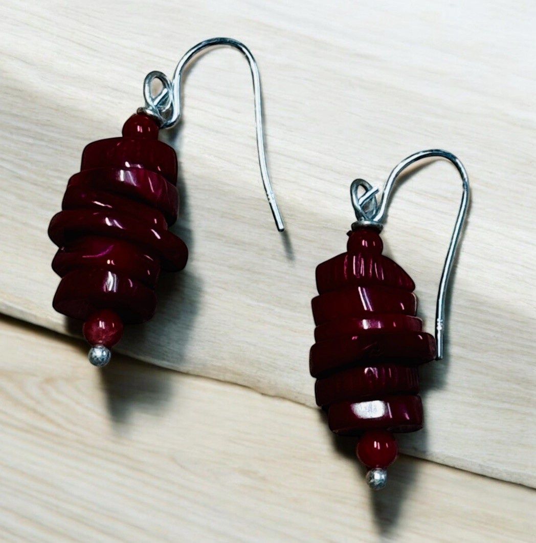 Rasmussen Earring Red Coral Branch