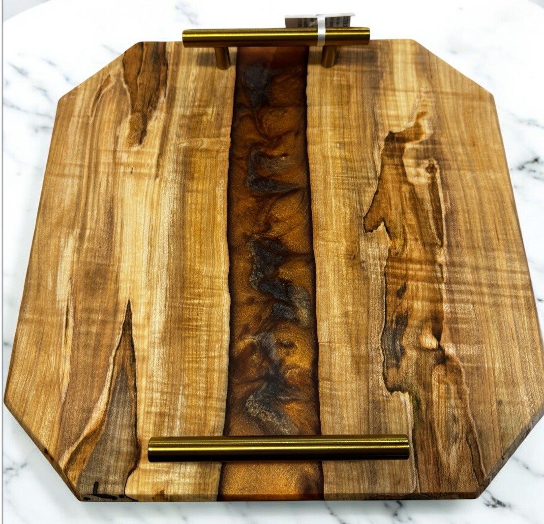 GM Charcuterie Board Ambrosia Octagon w/Bronze Resin River