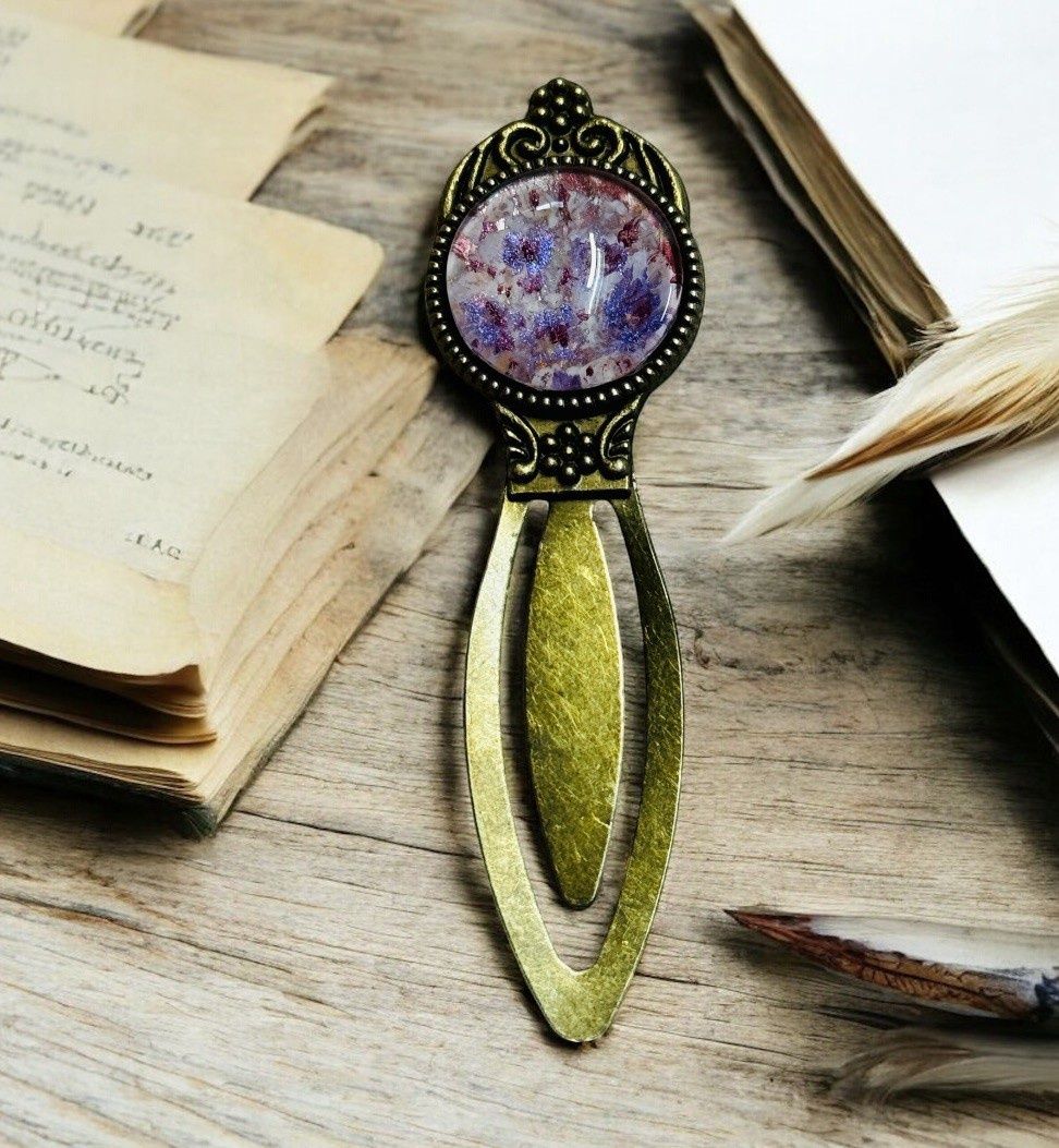 Stevenson Bookmark Floral Lavendar and White