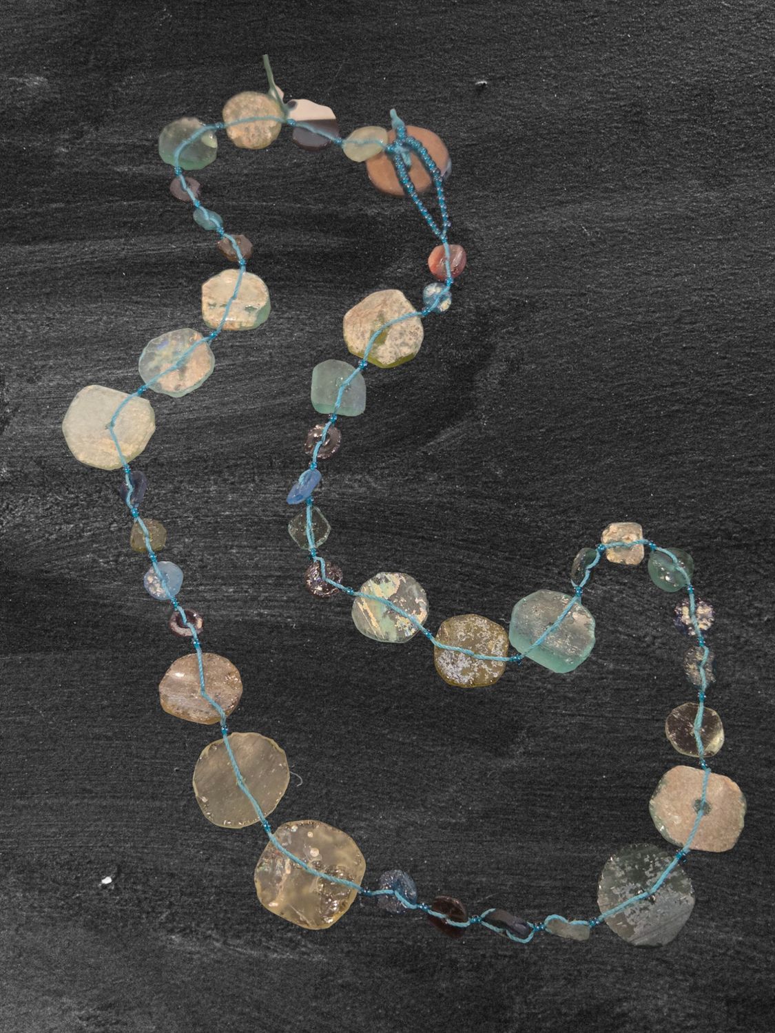 Nadeau Necklace Handstitched Ancient Roman Glass