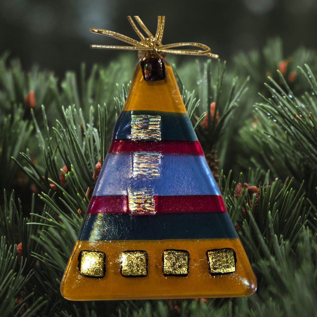 Verre Visage Fused Glass Tree Ornament 741