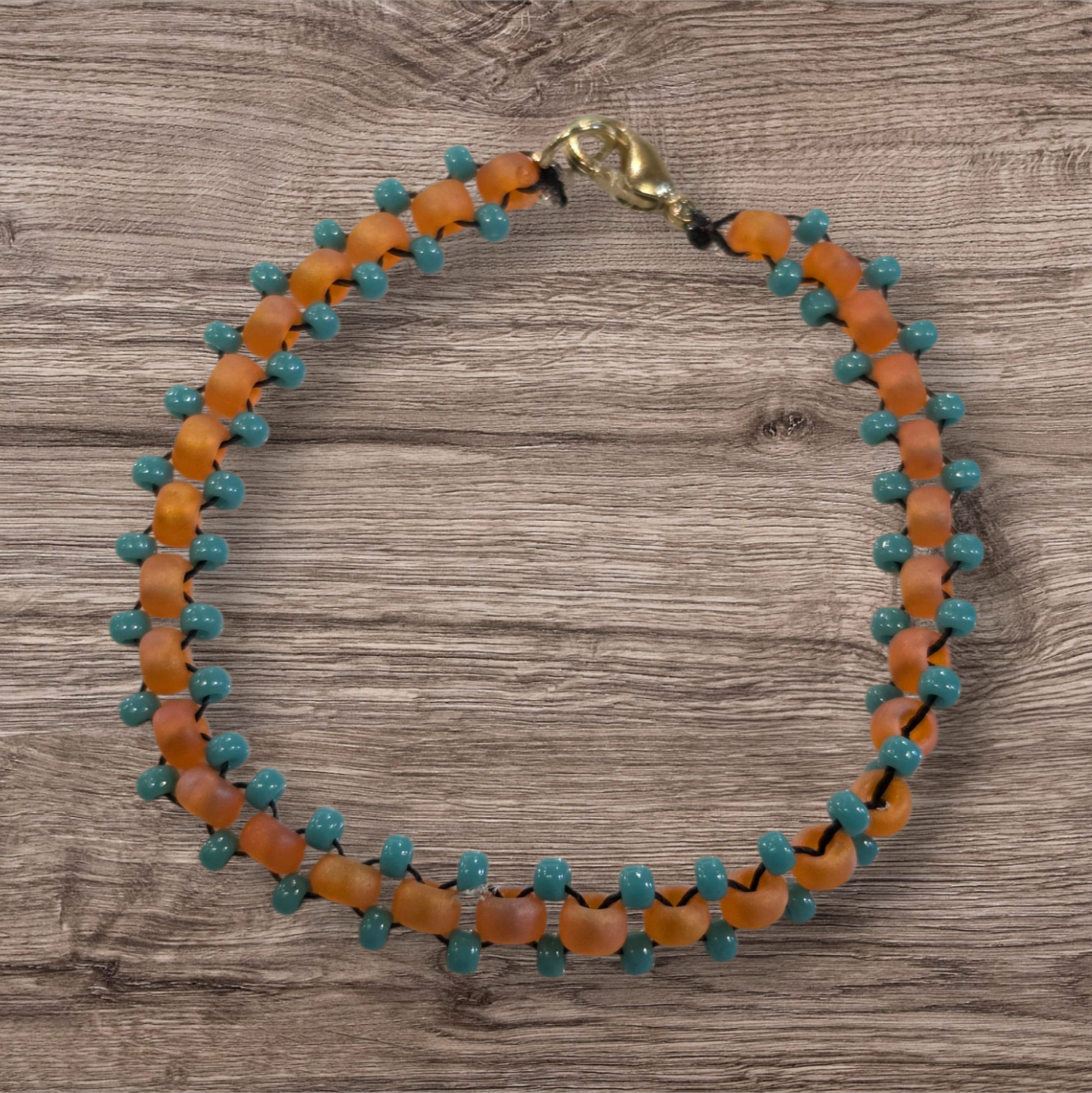 Boerman Bracelet Coral and Turquoise Seed Beads