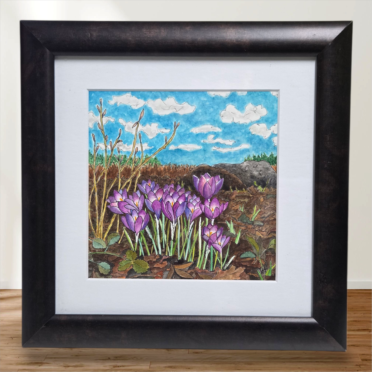 Kat Kando &quot;Spring Crocus&quot; Print Framed