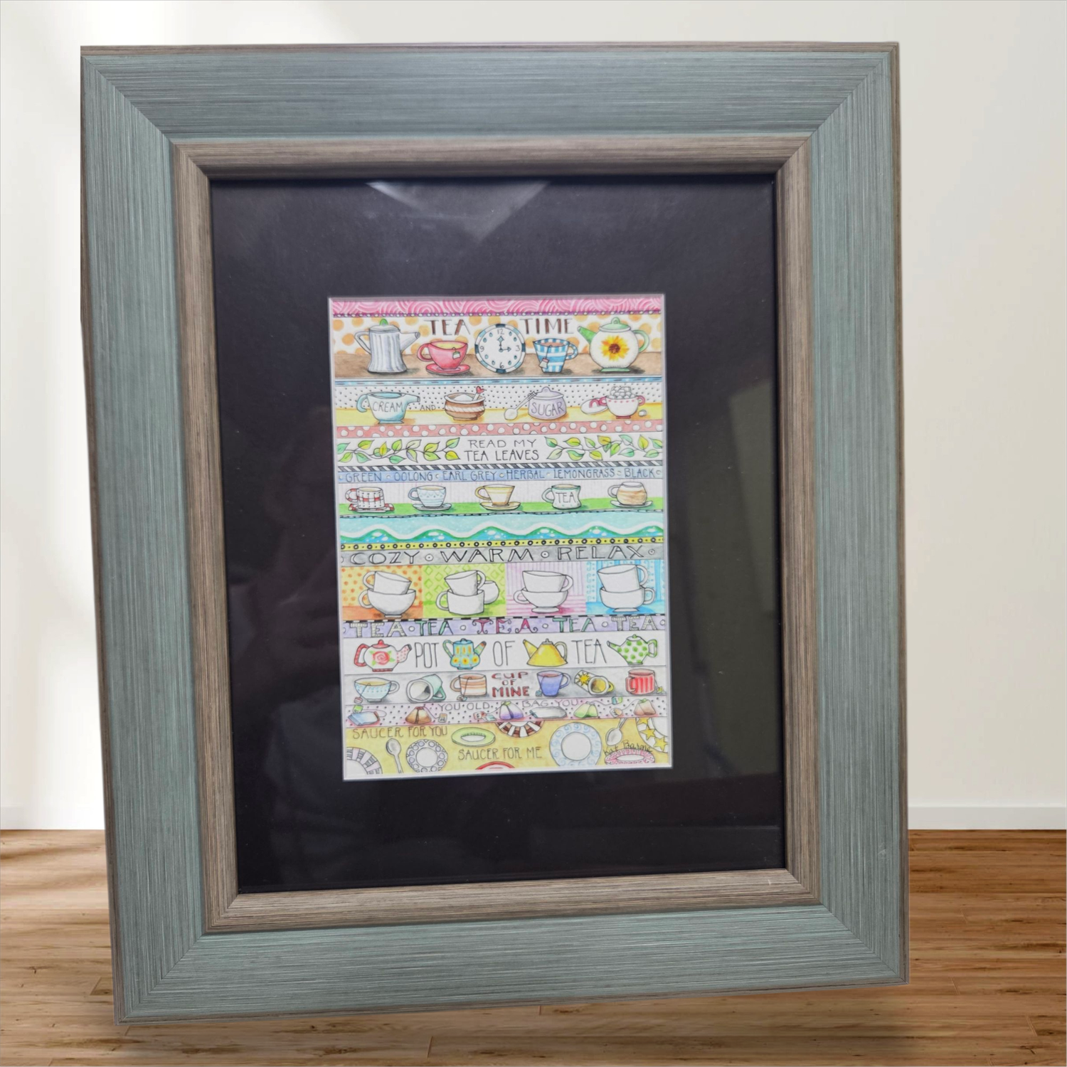 Kat Kando &quot;Cup of Tea&quot; Print Framed