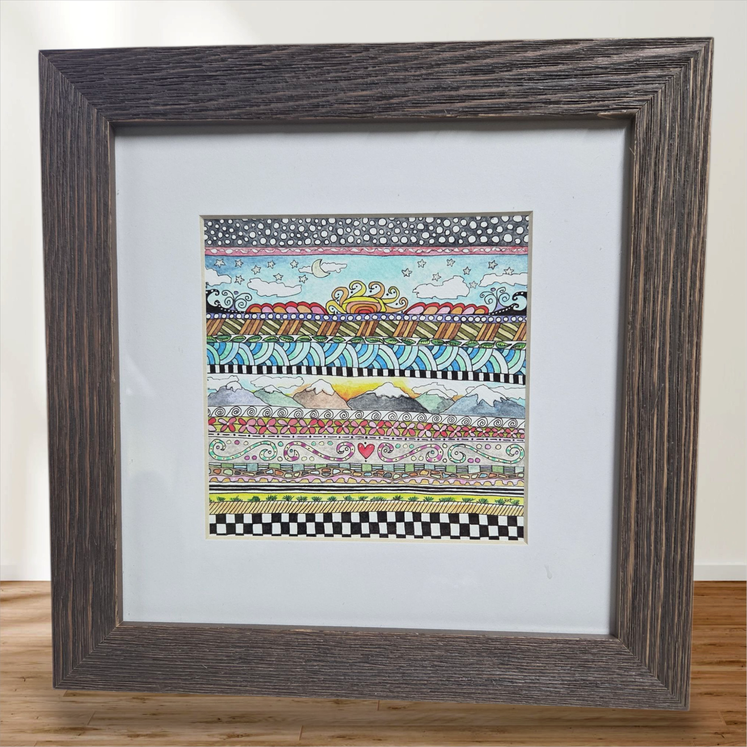Kat Kando &quot;Earth Story with Heart&quot; Print Framed