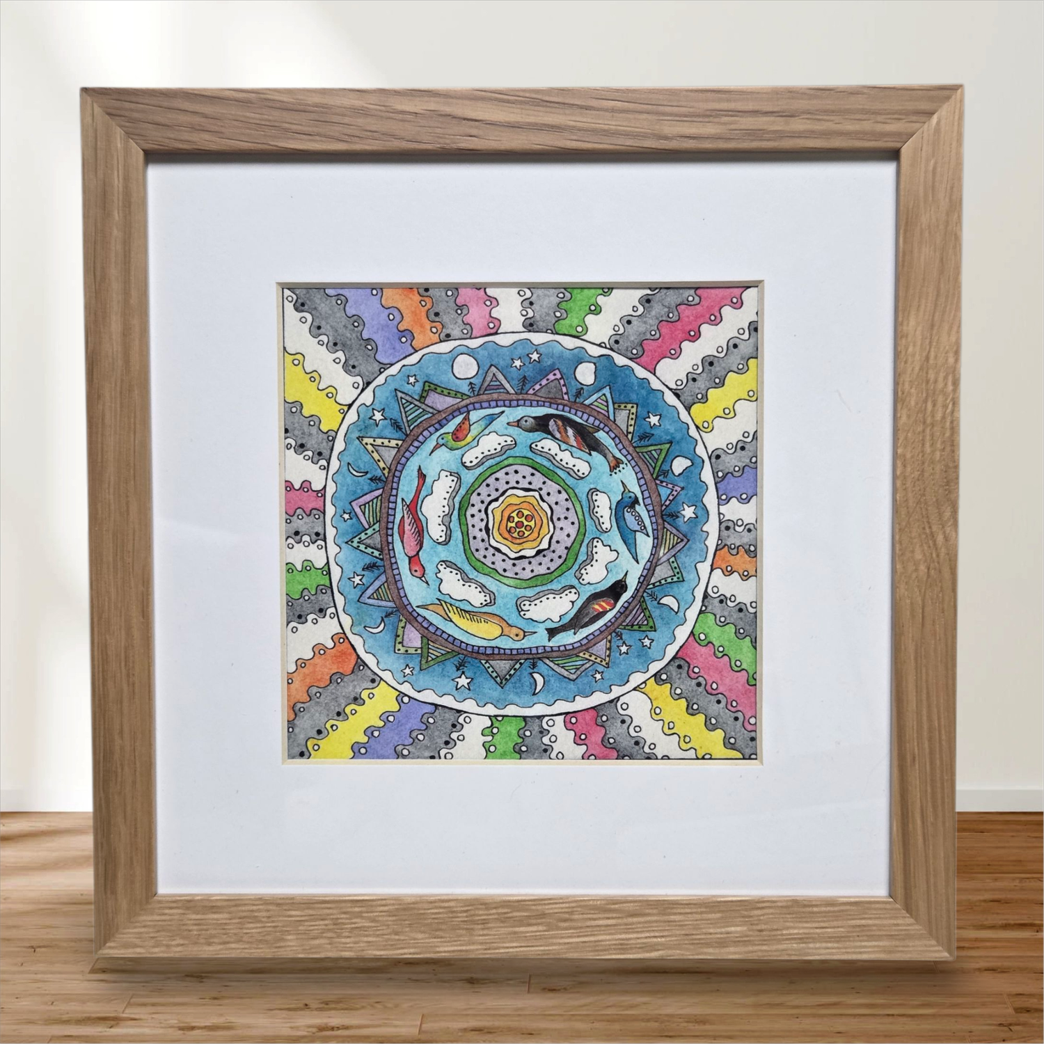 Kat Kando &quot;Circle Mandala&quot; Print Framed