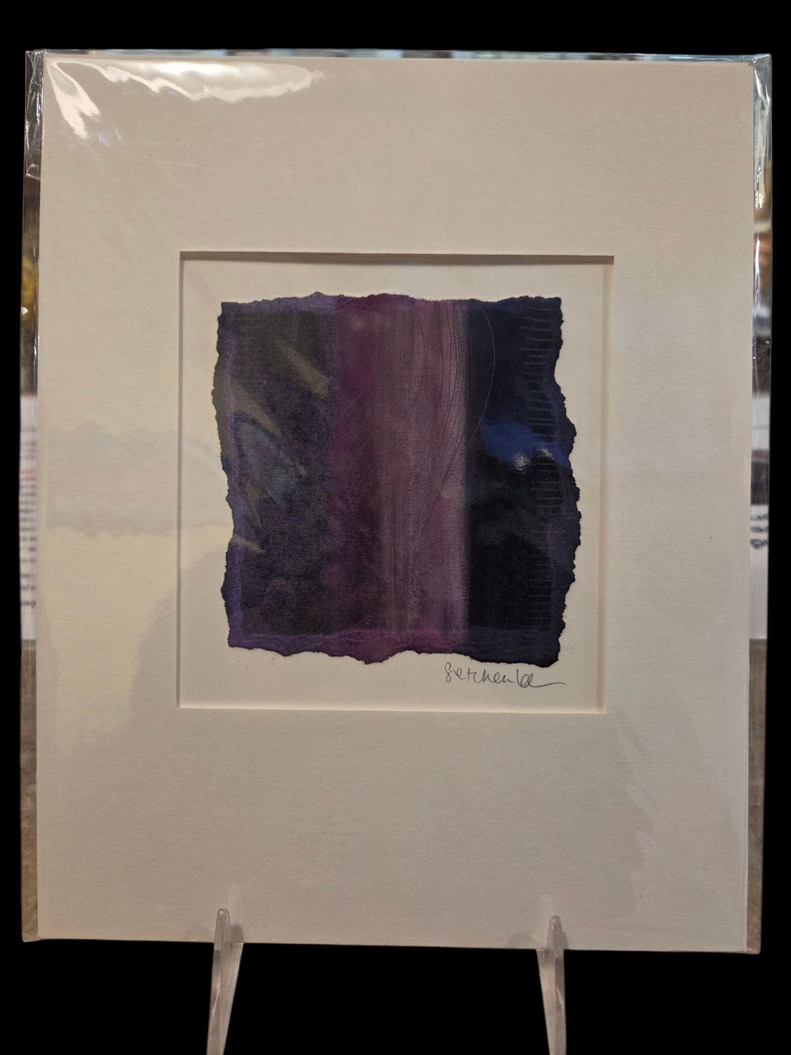 Orange Sky Original Pastel Drawing 8x10 Purples