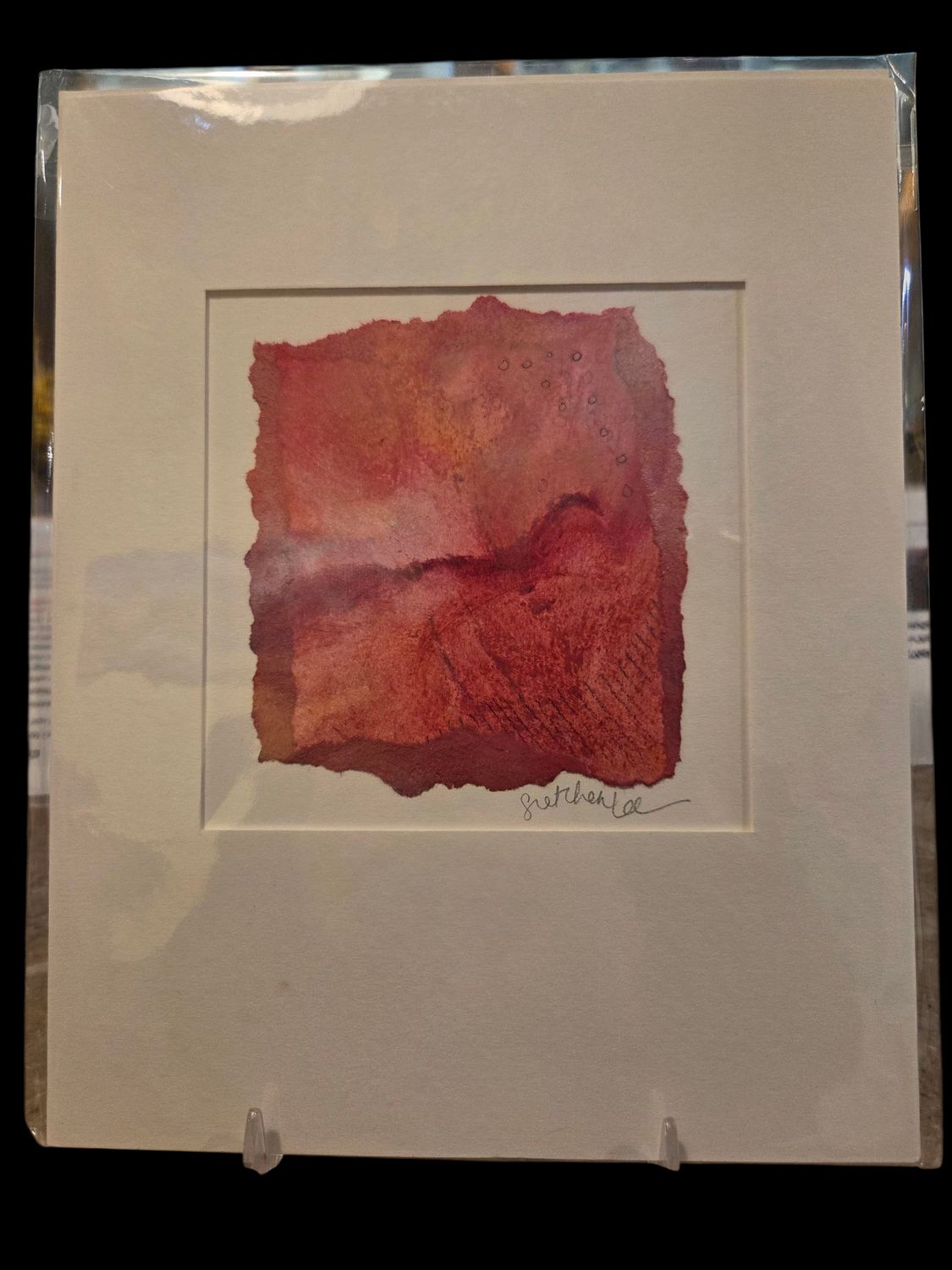 Orange Sky Original Pastel Drawing 8x10 Bubblegum
