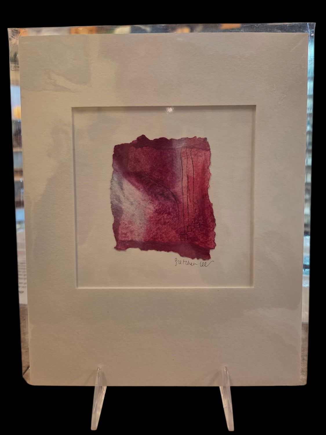 Orange Sky Original Pastel Drawing 8x10 Pinks