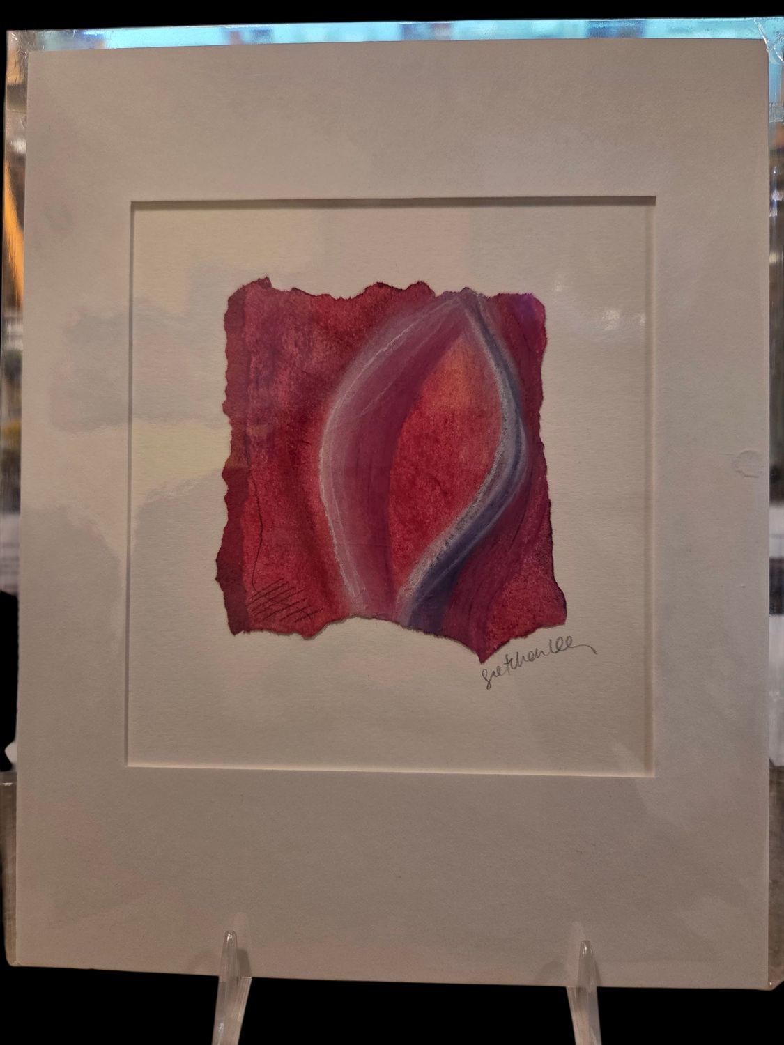 Orange Sky Original Pastel Drawing 8x10 Pink Petal