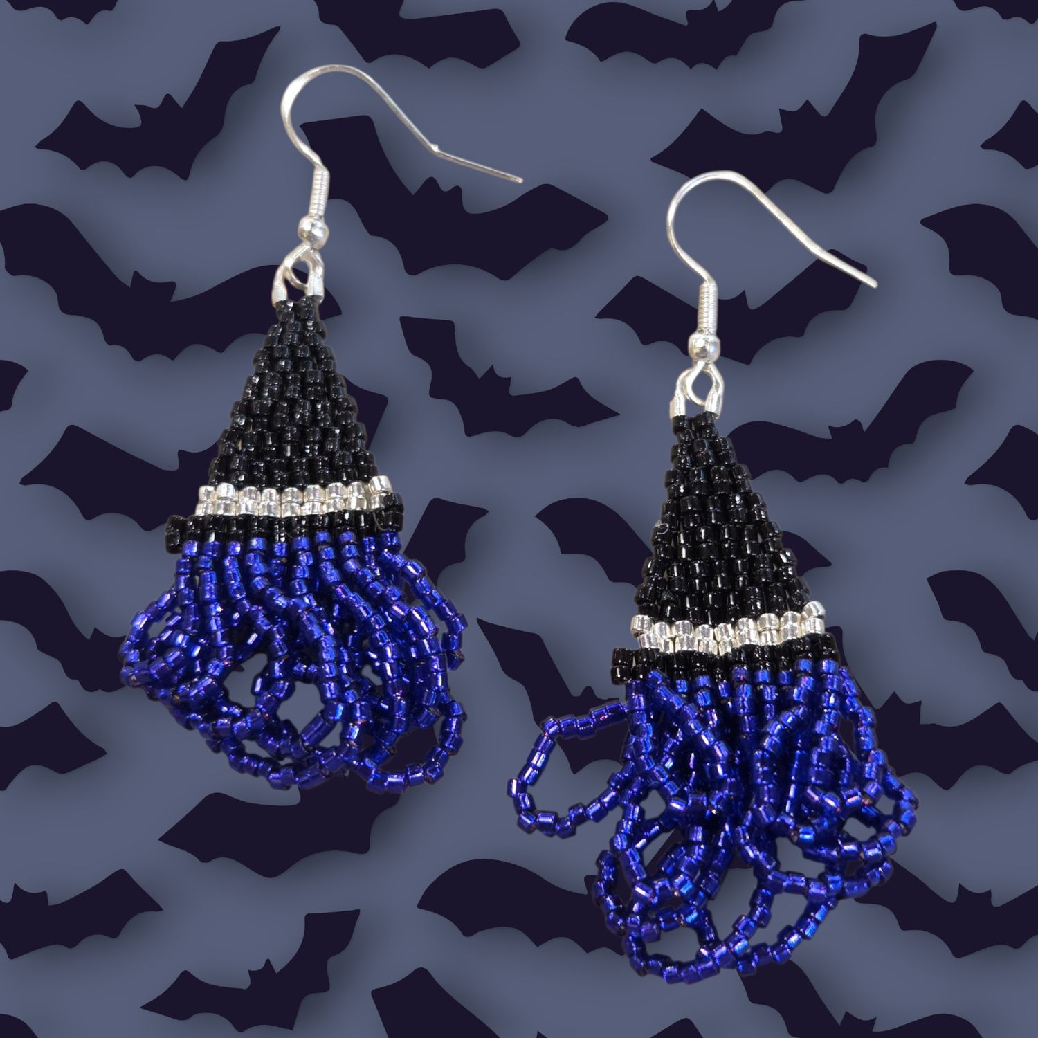 Boerman Earrings Witch Hats Metallic Purple