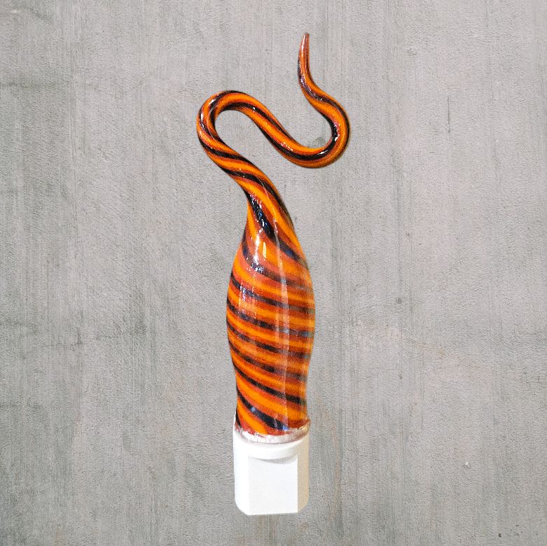 Probstein Glass Nightlight Red/Orange/Purple Twist Top