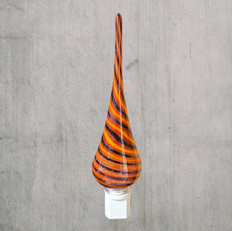 Probstein Glass Nightlight Red/Orange/Purple Round Bottom