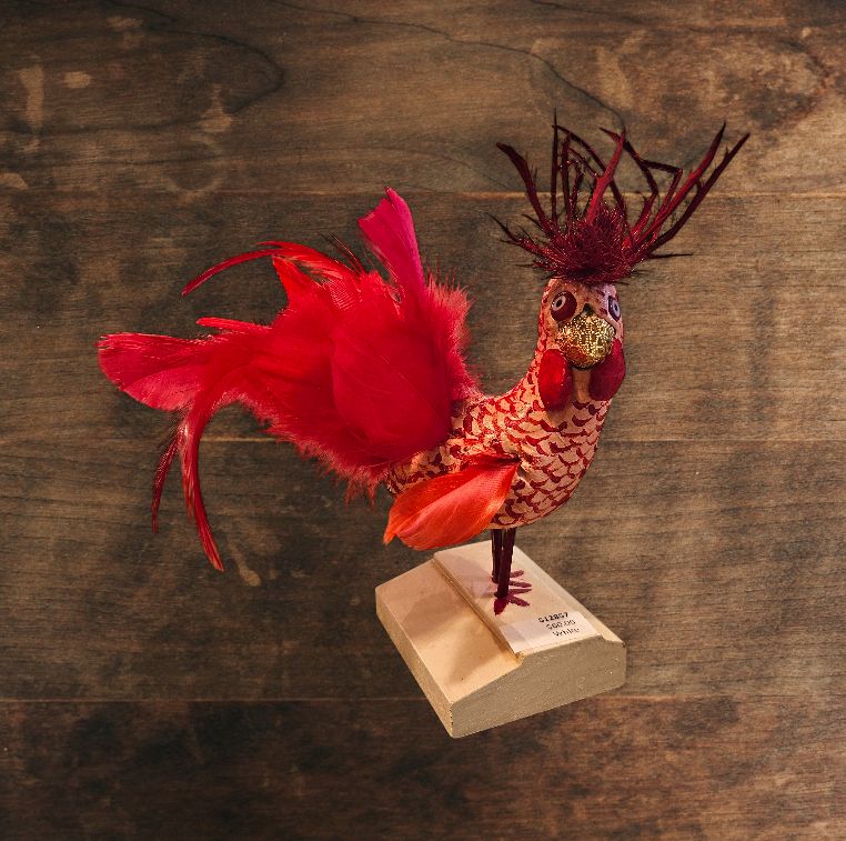 White Light Pink Chicken with Red Detailing