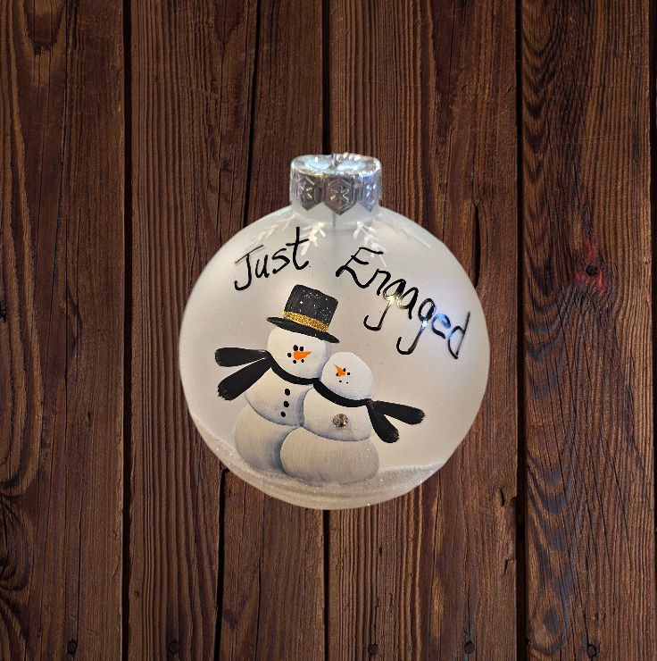 Hamilton Ornament &quot;Just Engaged&quot; w/Swarovski Crystal on Frost