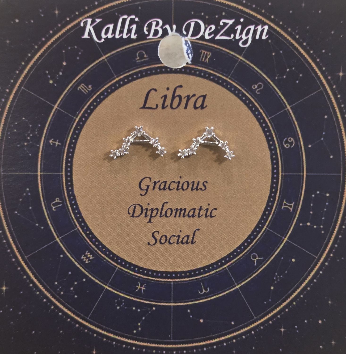 Kalli Earrings Silver Tone Libra