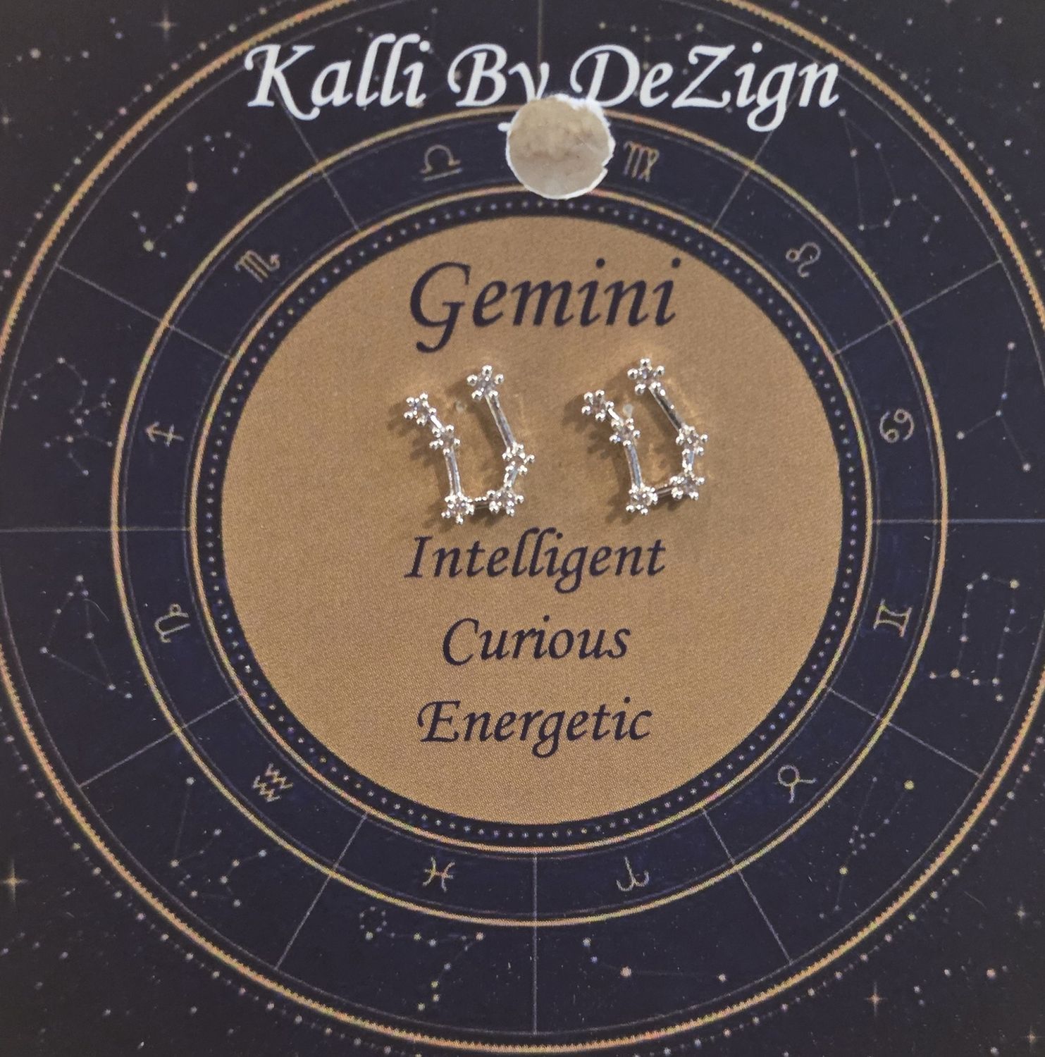 Kalli Earrings Silver Tone Gemini