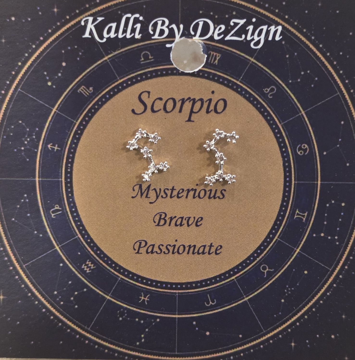 Kalli Earrings Silver Tone Scorpio