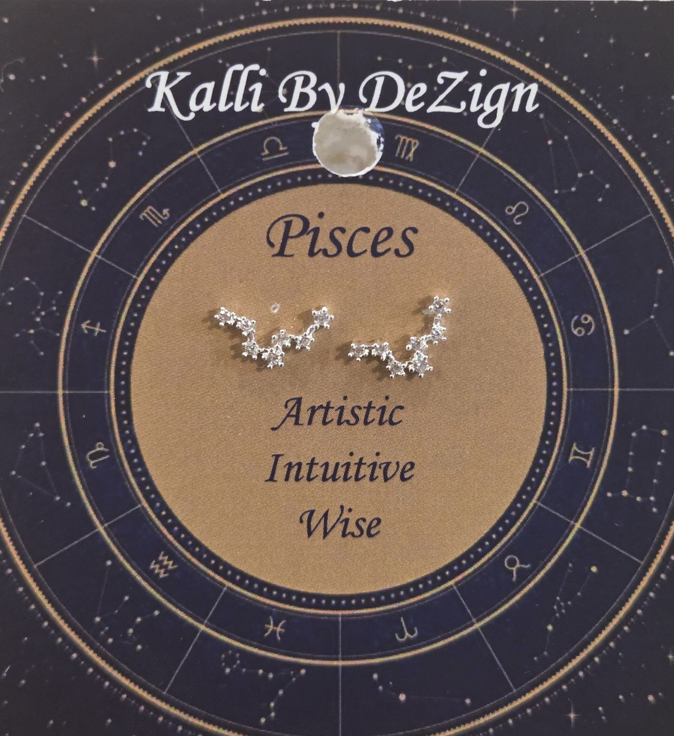 Kalli Earrings Silver Tone Pisces