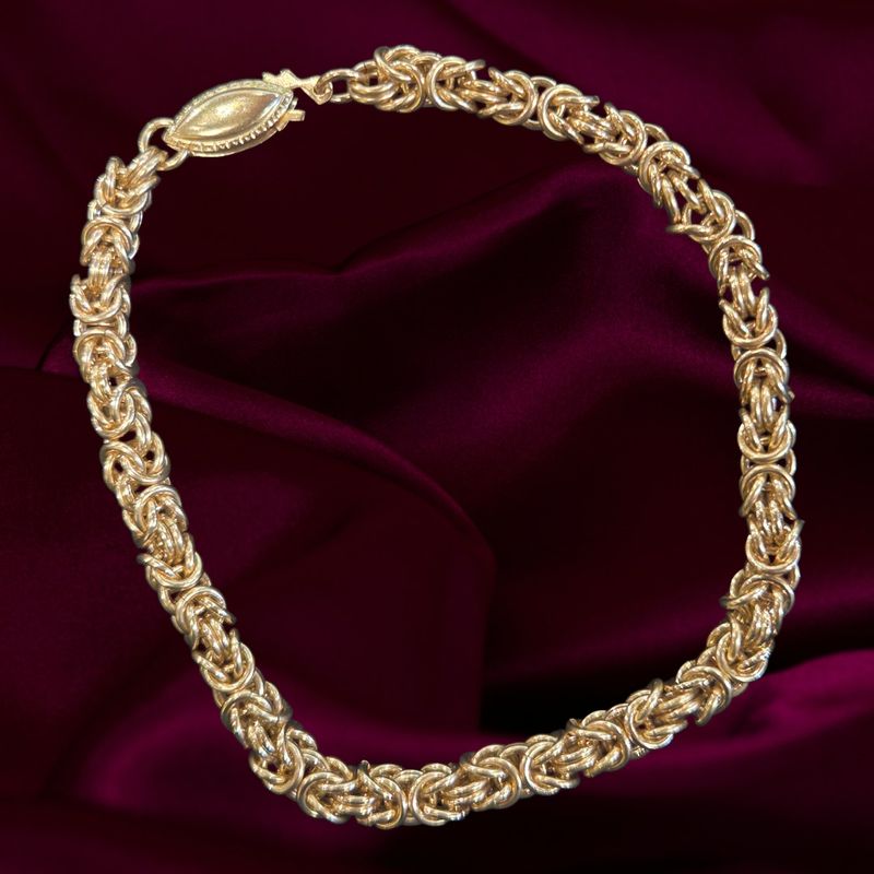 Whitney Bracelet Thin Byzantine Gold Filled Chain Maille