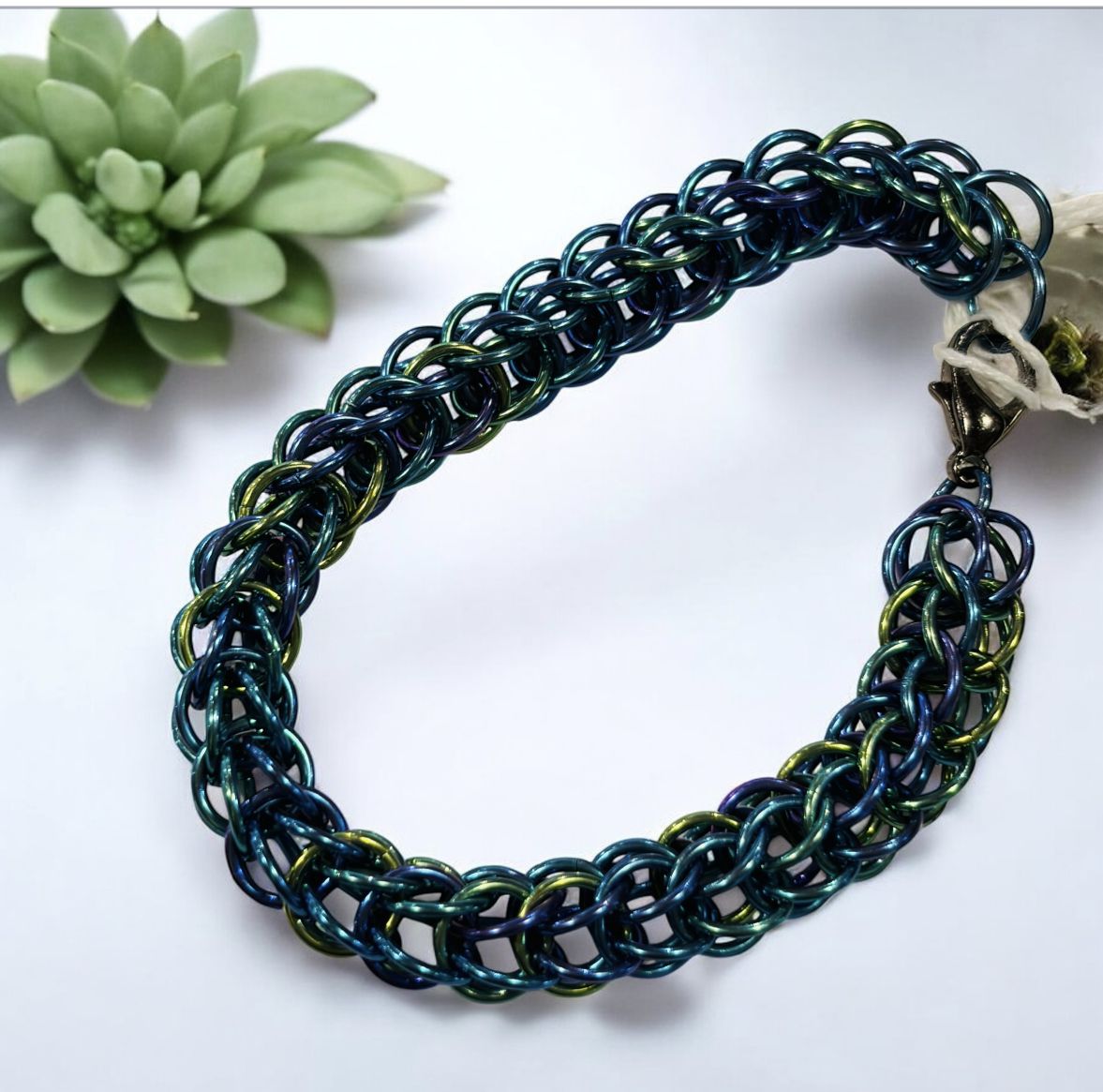 Whitney Bracelet Full Persian Chain Maille in Niobium