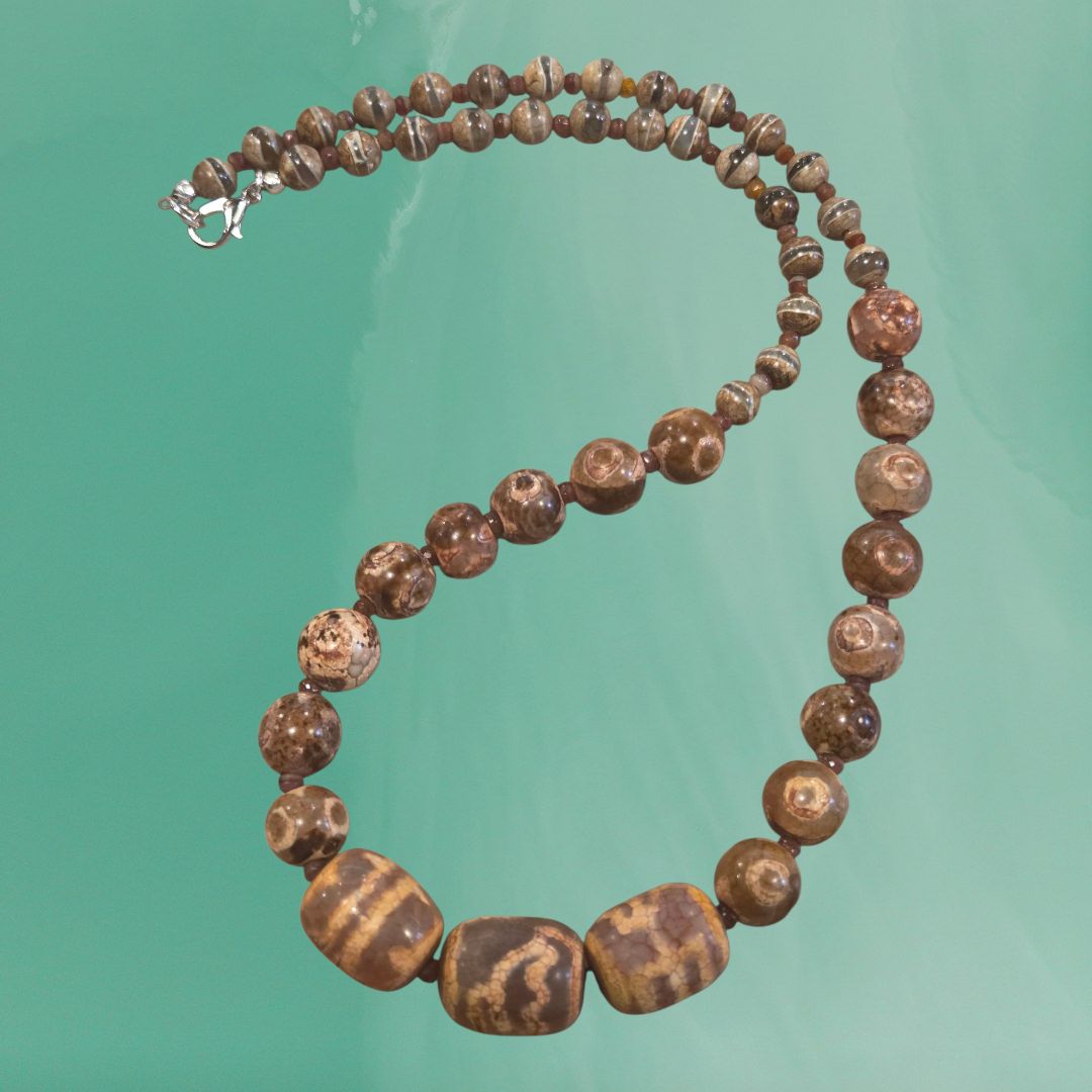 Whitney Necklace African Stone Beads