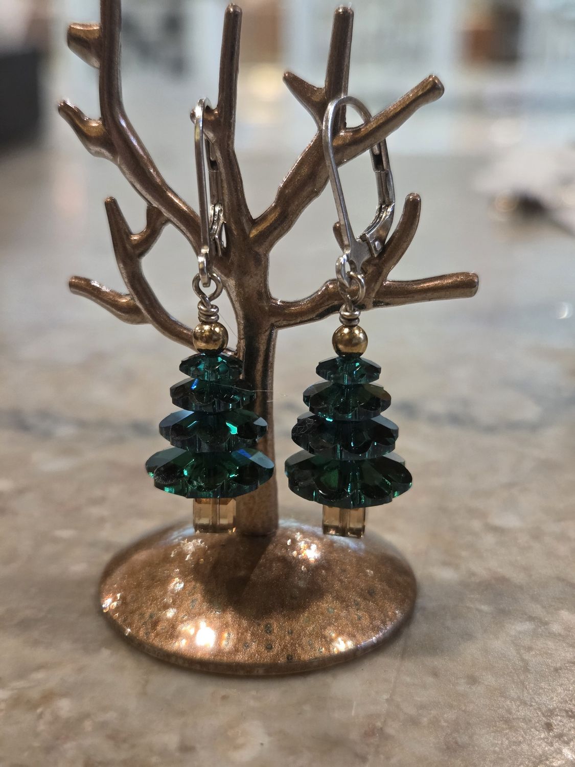 Whitney 4 Tier Green Swarovski Trees  2