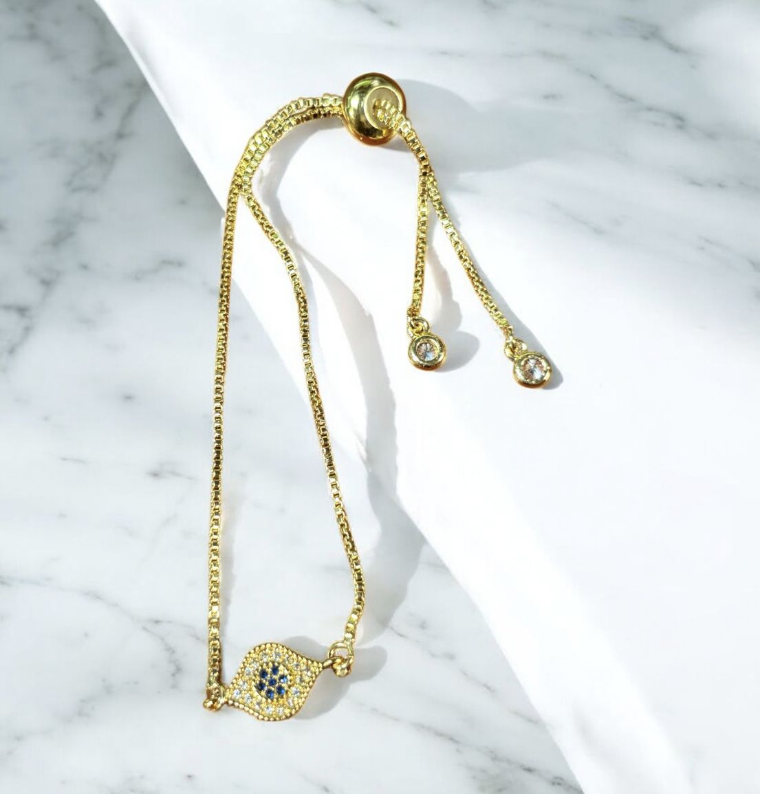 Kalli Bracelet Evil Eye White with Blue Center