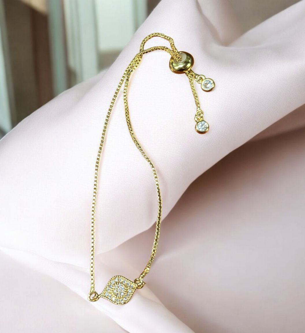 Kalli Bracelet Evil Eye Clear Rhinestones