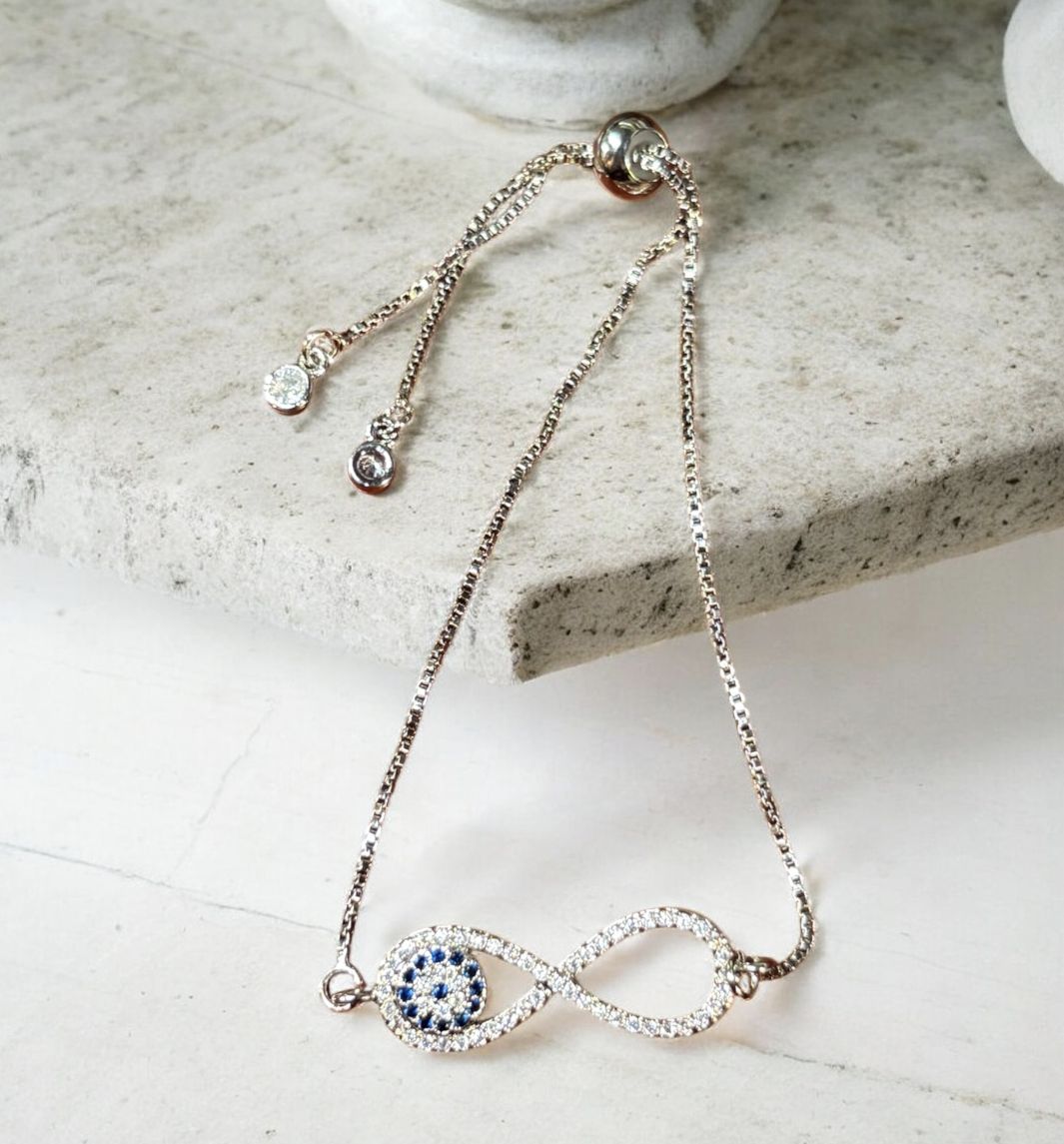 Kalli Bracelet Silver Infinity and Evil Eye
